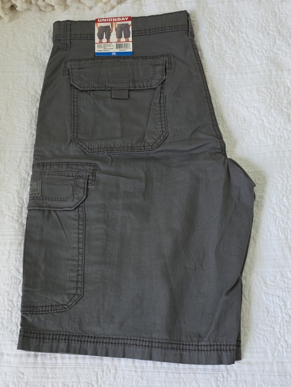 UNIONBAY Men’s Dark Gray Cargo Shorts with Utility Pockets